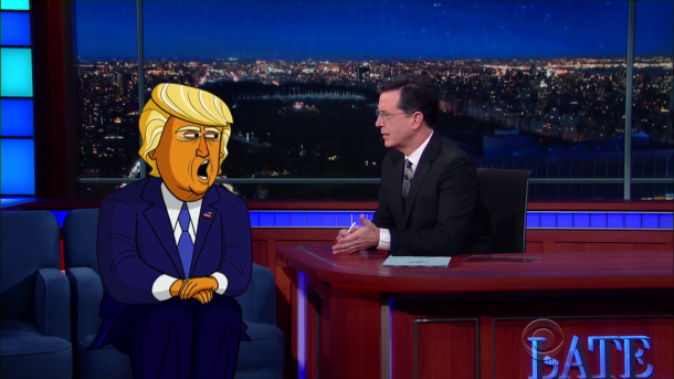 %name ‘Cartoon Donald Trump’ joins Stephen Colbert for a surprise appearance on The Late Show by Authcom, Nova Scotia\s Internet and Computing Solutions Provider in Kentville, Annapolis Valley